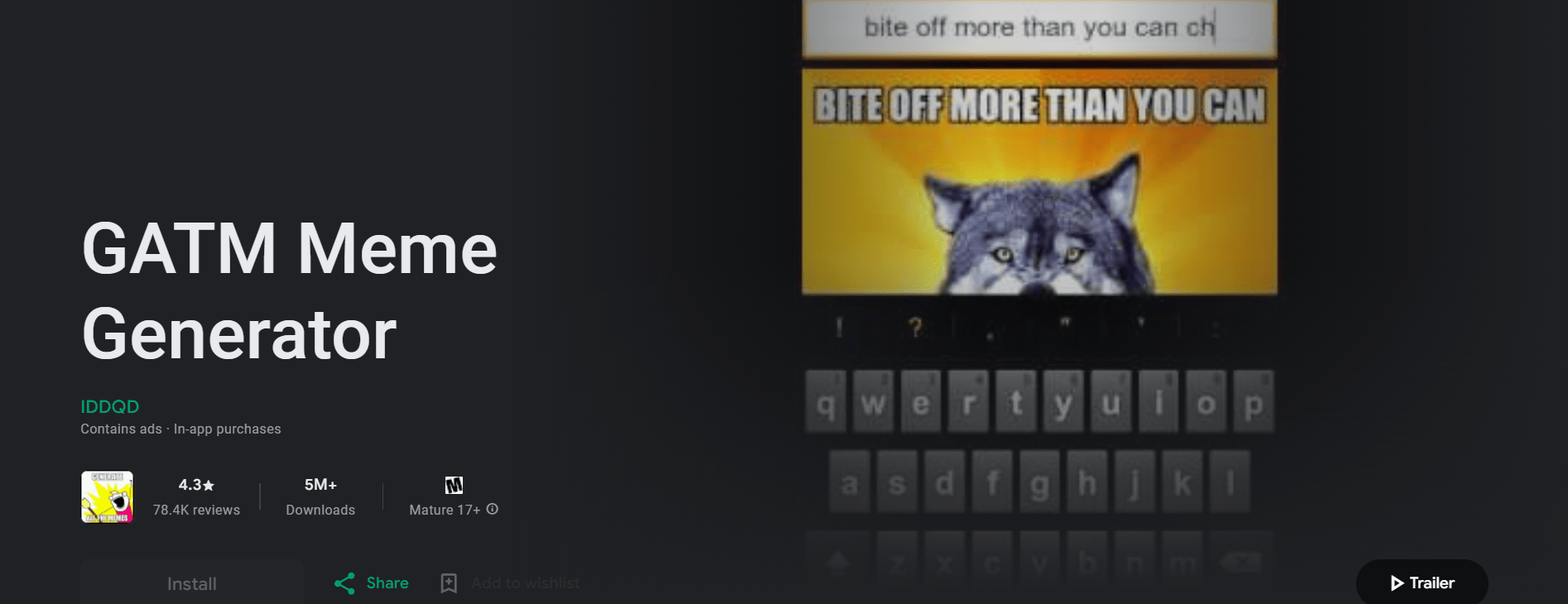 gatm meme generator app store interface